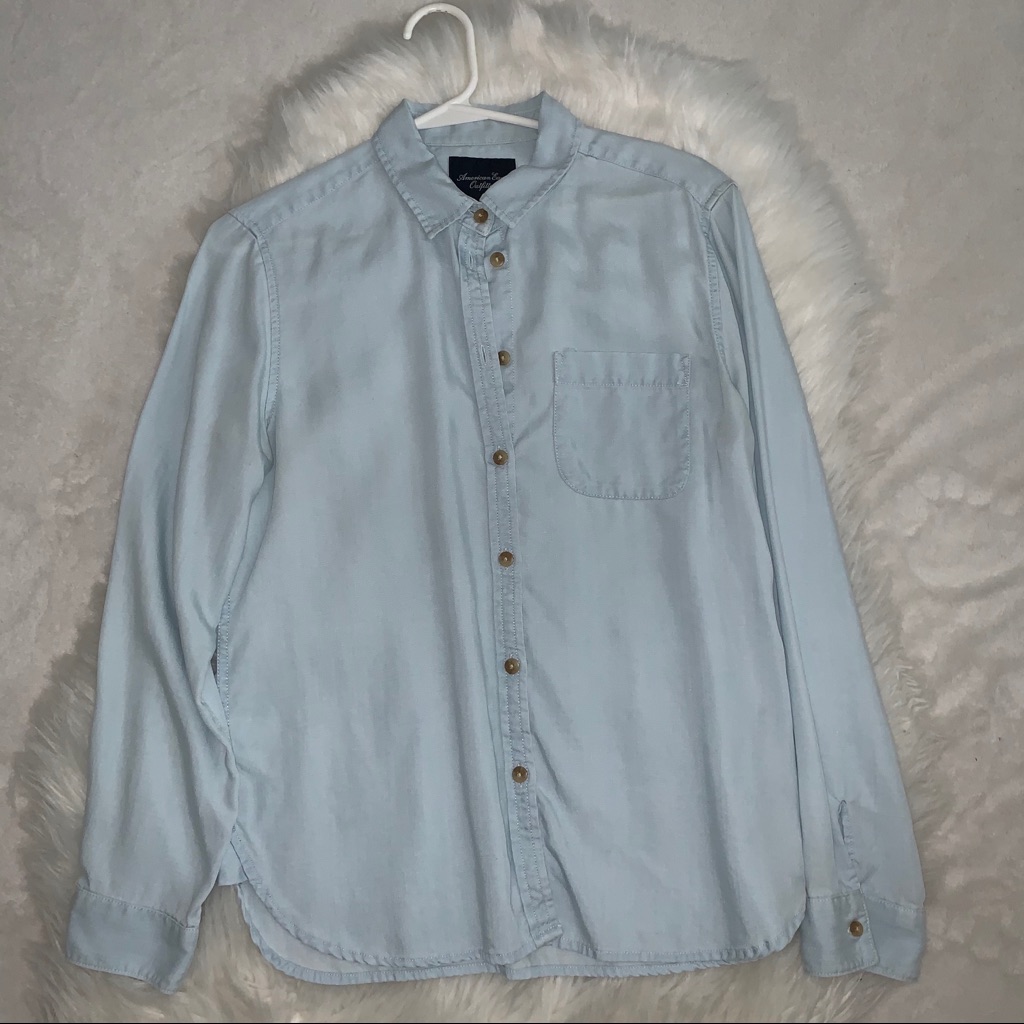 American Eagle Blue Button-Down